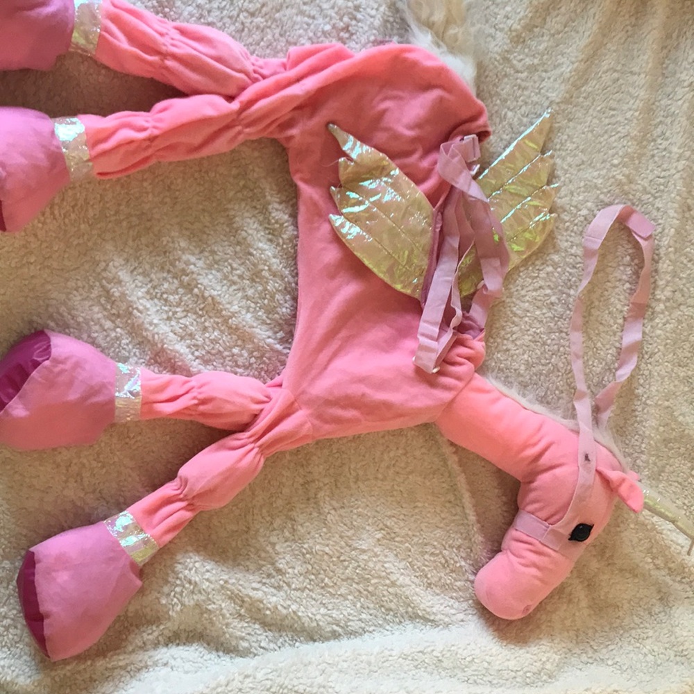 Girls Ride On pink Unicorn costume for 3/4 Y